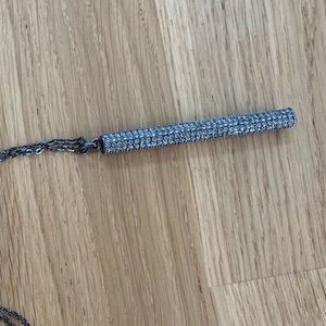 Gunmetal with rhinestones tube necklace
